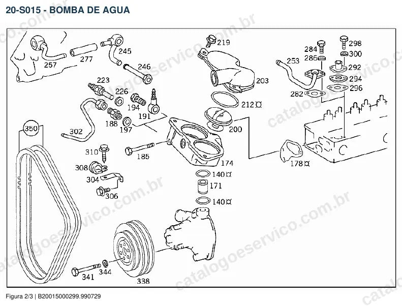 Vista explodida do catálogo de peças do motor Mercedes-Benz M 366 — figura 4