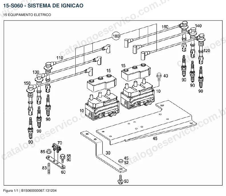 Vista explodida do catálogo de peças do motor Mercedes-Benz M 447 — figura 2