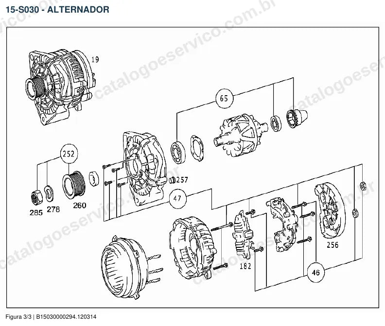 Vista explodida do catálogo de peças do motor Mercedes-Benz M 906 — figura 4