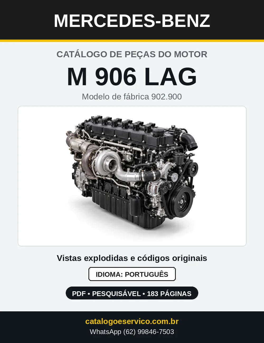 Capa do catálogo de peças do motor Mercedes-Benz M 906 em PDF