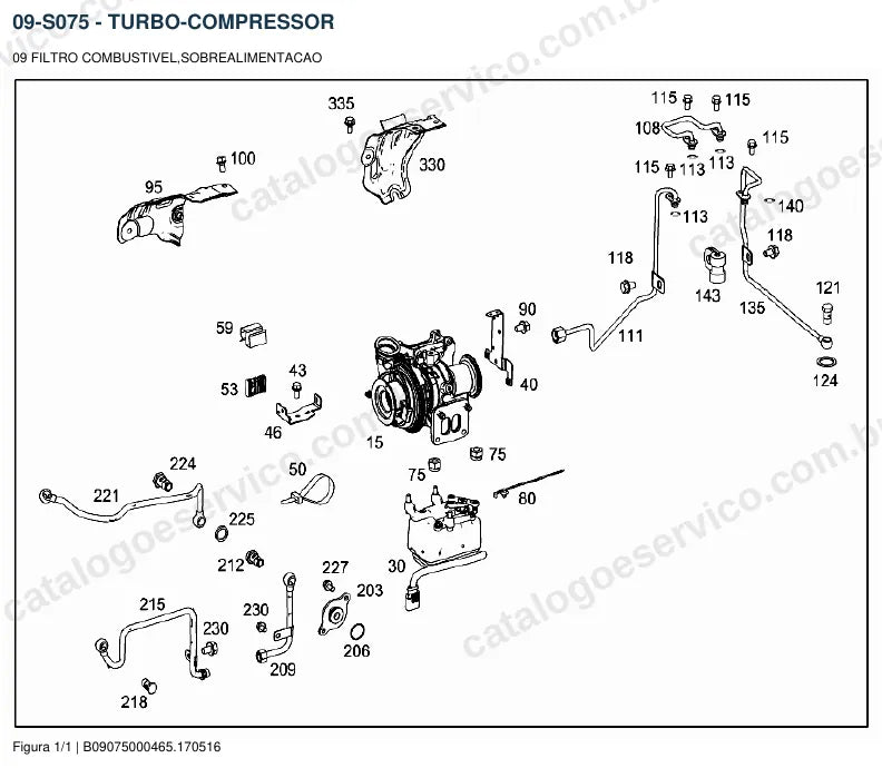Vista explodida do catálogo de peças do motor Mercedes-Benz M 936 — figura 3