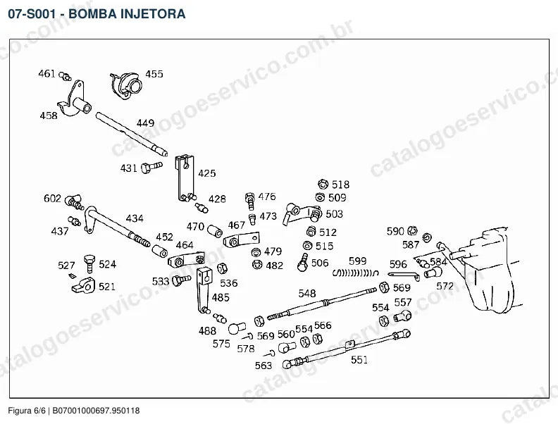 Vista explodida do catálogo de peças do motor Mercedes-Benz OM 352 — figura 2