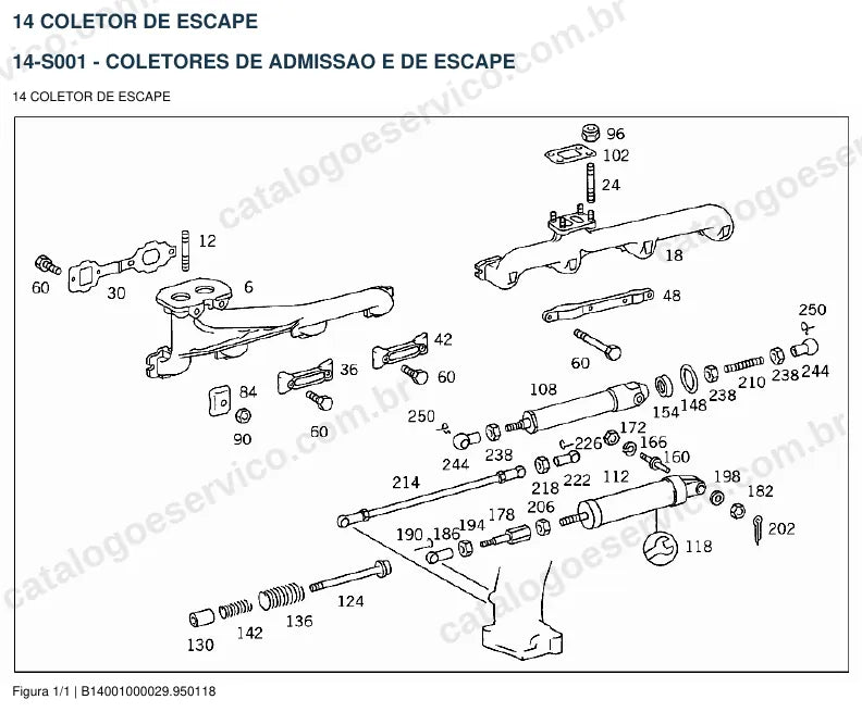 Vista explodida do catálogo de peças do motor Mercedes-Benz OM 352 — figura 4