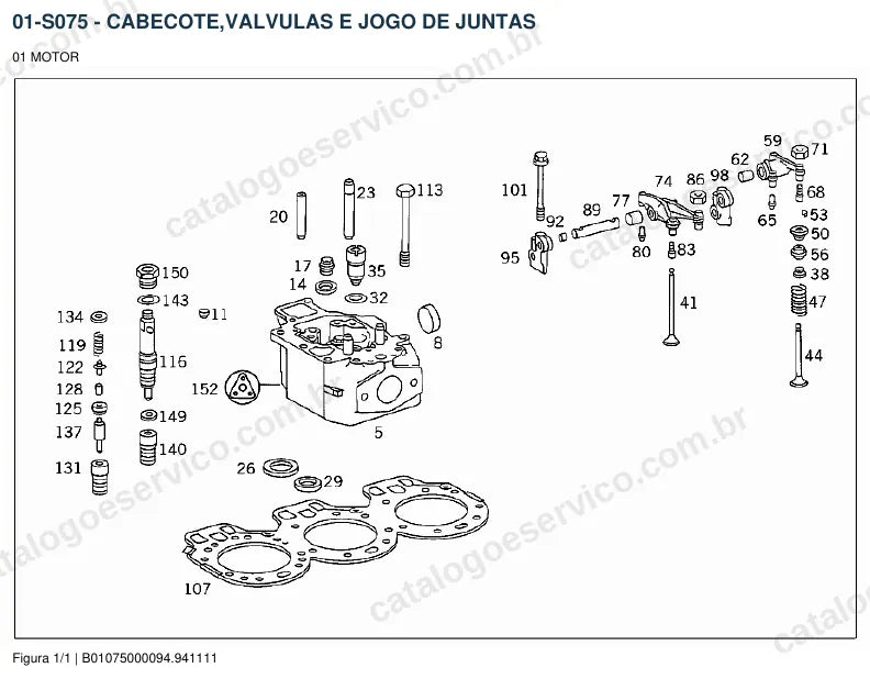 Vista explodida do catálogo de peças do motor Mercedes-Benz OM 355 — figura 2