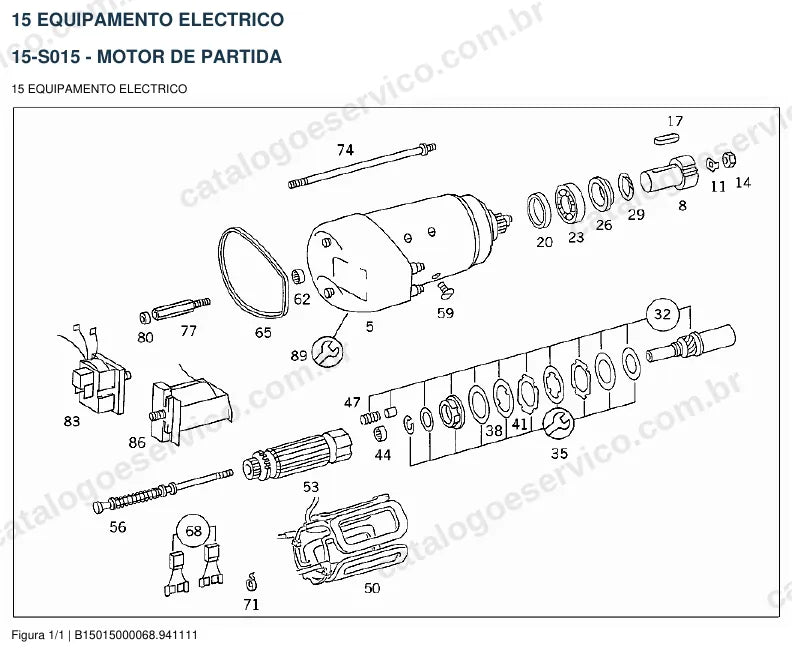Vista explodida do catálogo de peças do motor Mercedes-Benz OM 355 — figura 3
