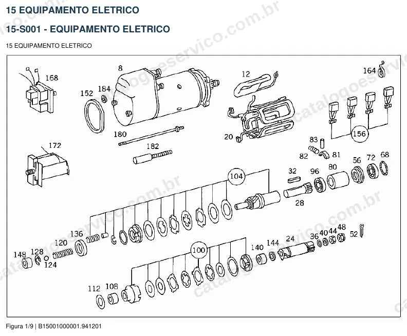 Vista explodida do catálogo de peças do motor Mercedes-Benz OM 360 — figura 4