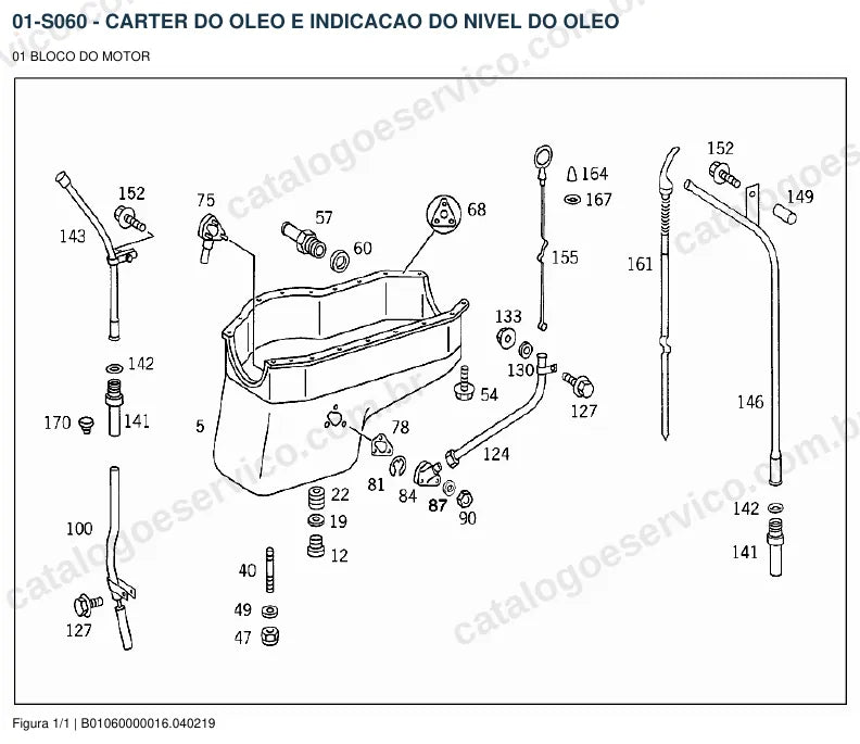 Vista explodida do catálogo de peças do motor Mercedes-Benz OM 364 — figura 4