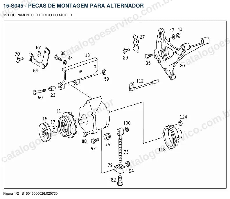 Vista explodida do catálogo de peças do motor Mercedes-Benz OM 402 — figura 3
