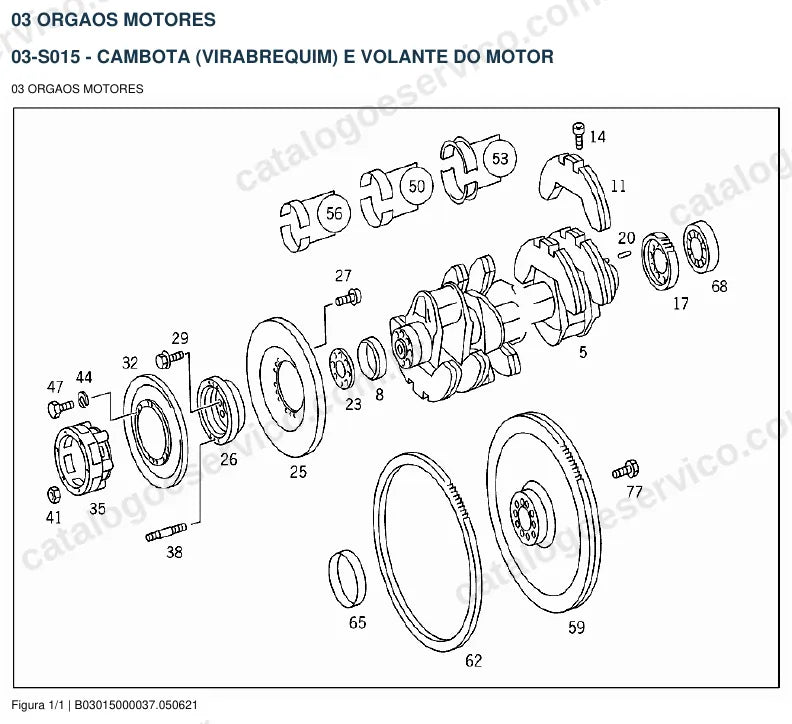 Vista explodida do catálogo de peças do motor Mercedes-Benz OM 402 — figura 4
