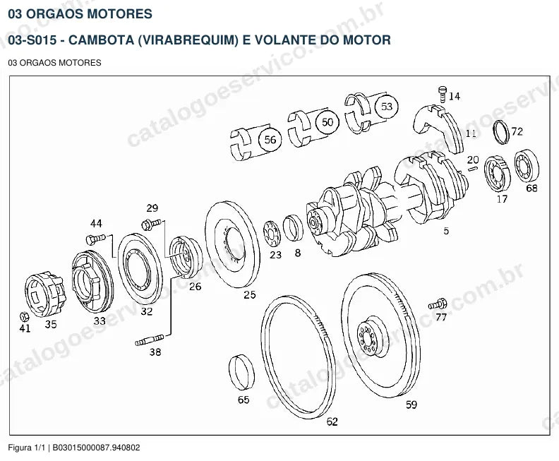 Vista explodida do catálogo de peças do motor Mercedes-Benz OM 421 — figura 4