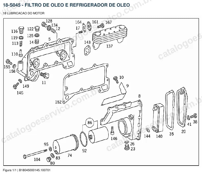 Vista explodida do catálogo de peças do motor Mercedes-Benz OM 422 — figura 2