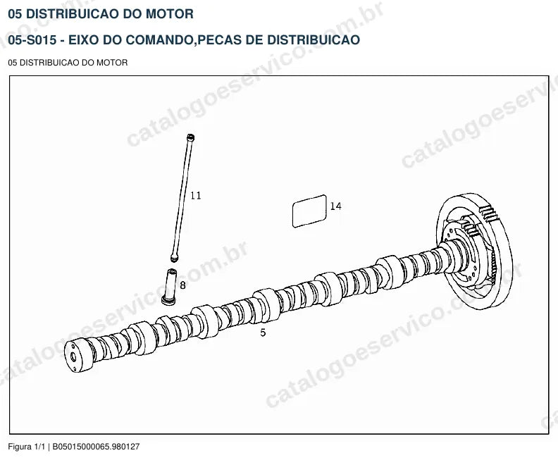 Vista explodida do catálogo de peças do motor Mercedes-Benz OM 424 — figura 3