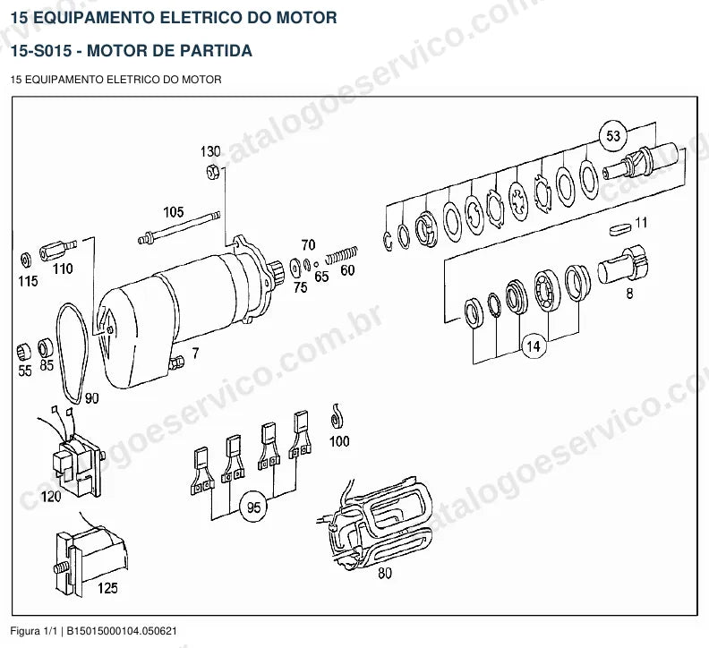 Vista explodida do catálogo de peças do motor Mercedes-Benz OM 427 — figura 3