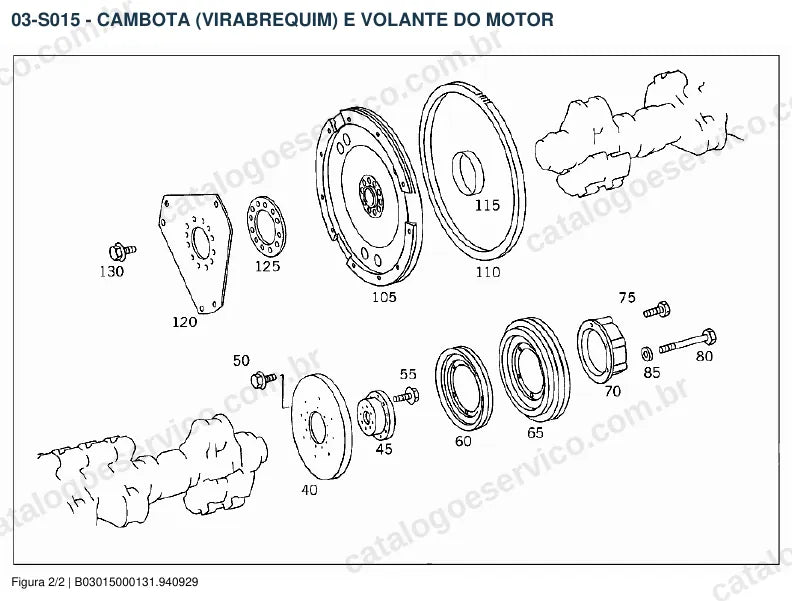 Vista explodida do catálogo de peças do motor Mercedes-Benz OM 427 — figura 4
