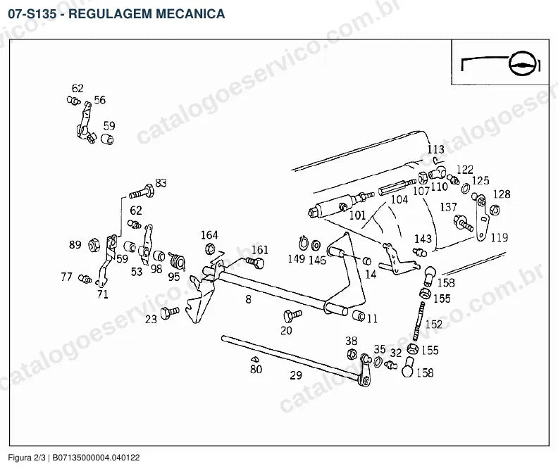 Vista explodida do catálogo de peças do motor Mercedes-Benz OM 443 — figura 4