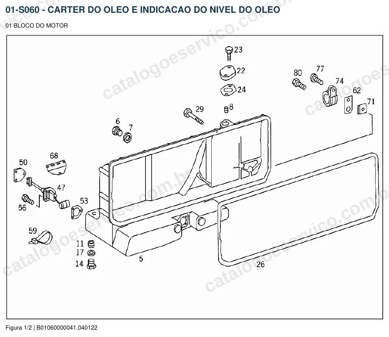 Vista explodida do catálogo de peças do motor Mercedes-Benz OM 447 — figura 2