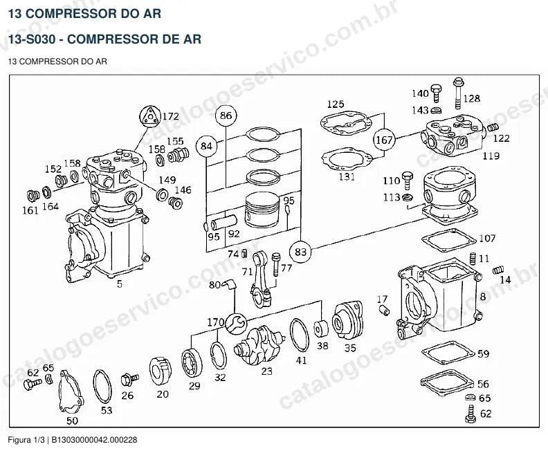 Vista explodida do catálogo de peças do motor Mercedes-Benz OM 449 — figura 4