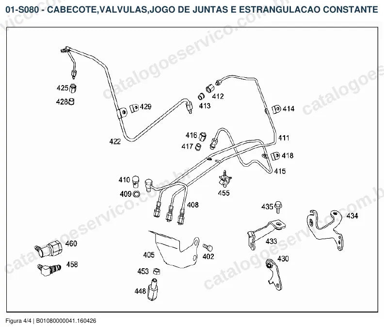Vista explodida do catálogo de peças do motor Mercedes-Benz OM 460 — figura 2