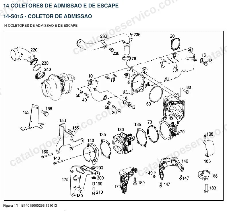 Vista explodida do catálogo de peças do motor Mercedes-Benz OM 471 — figura 3