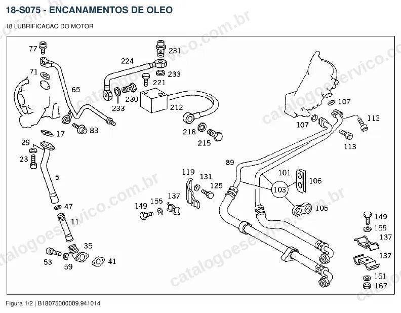 Vista explodida do catálogo de peças do motor Mercedes-Benz OM 602 — figura 4