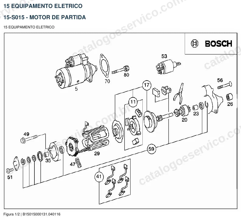 Vista explodida do catálogo de peças do motor Mercedes-Benz OM 603 — figura 2