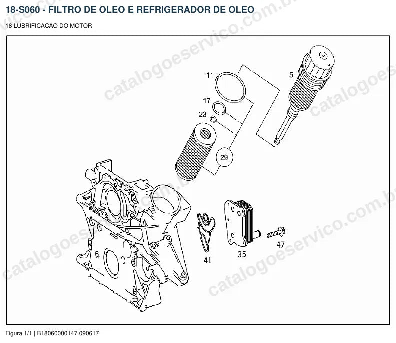 Vista explodida do catálogo de peças do motor Mercedes-Benz OM 611 — figura 4