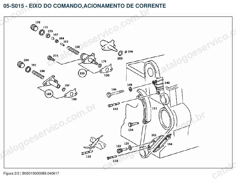 Vista explodida do catálogo de peças do motor Mercedes-Benz OM 617 — figura 3