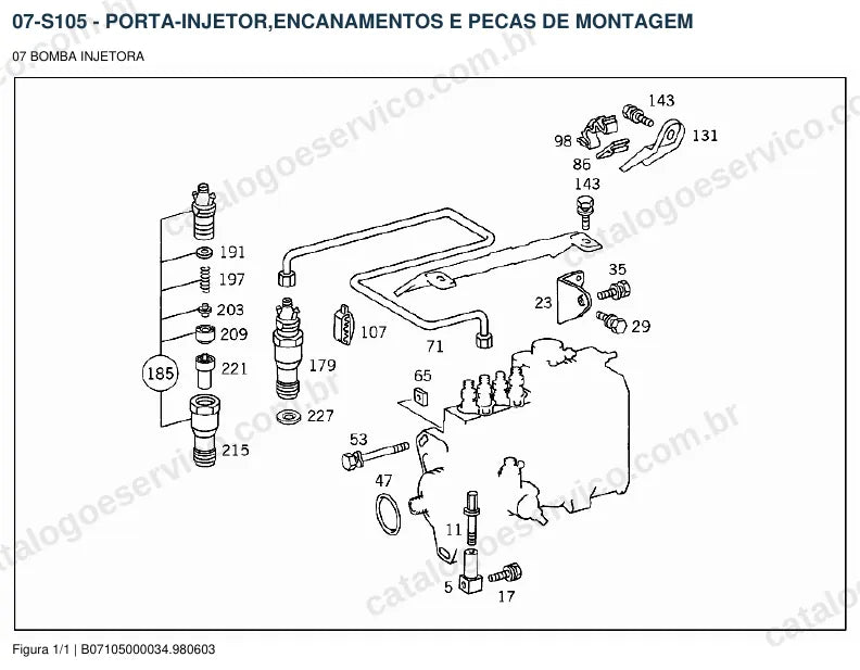 Vista explodida do catálogo de peças do motor Mercedes-Benz OM 661 — figura 4