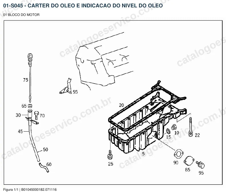 Vista explodida do catálogo de peças do motor Mercedes-Benz OM 662 — figura 2