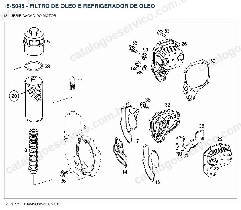 Vista explodida do catálogo de peças do motor Mercedes-Benz OM 904 — figura 4