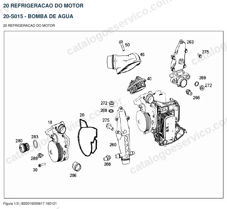 Vista explodida do catálogo de peças do motor Mercedes-Benz OM 936 — figura 4