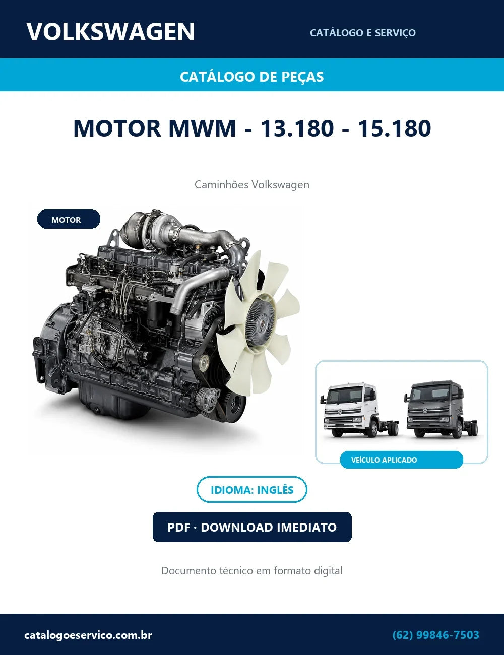 Catalogo De Peças MOTOR MWM - 13.180 - 15.180 VW