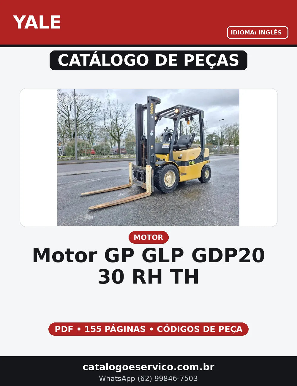 CATALOGO DE PEÇAS MOTOR YALE - GP GLP GDP20-30 RH TH — capa do catálogo de peças
