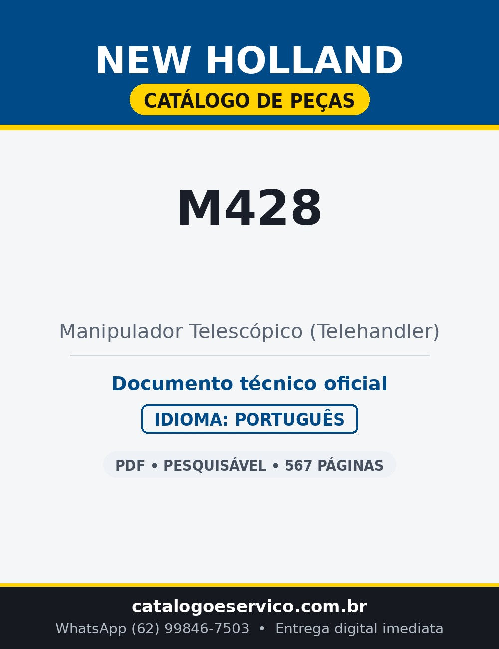 Catálogo de Peças New Holland M428 — Manipulador Telescópico