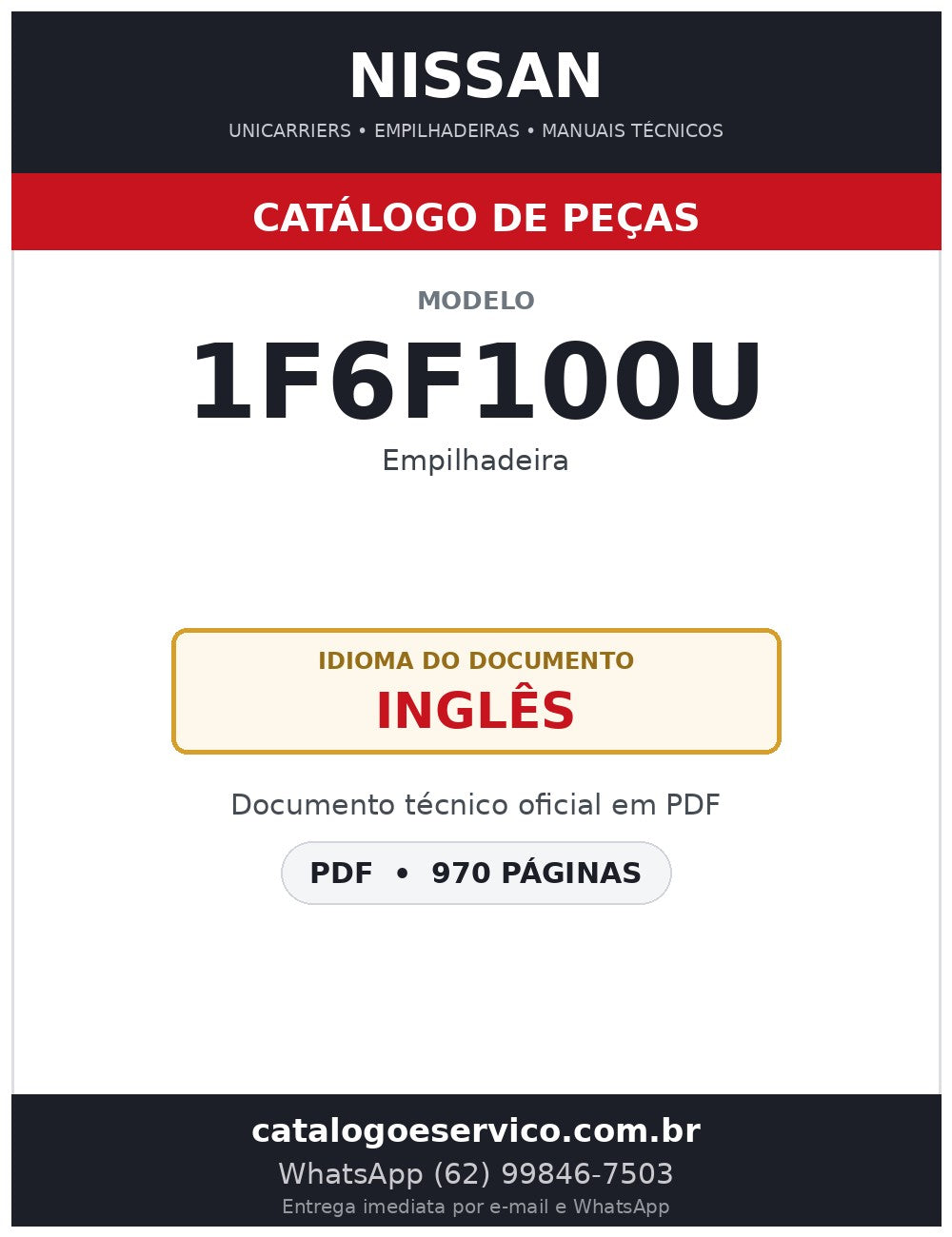 1F6F100U - Catálogo de Peças Nissan