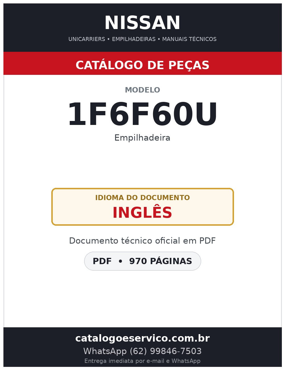 1F6F60U - Catálogo de Peças Nissan