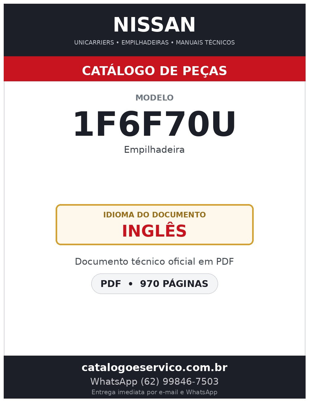 1F6F70U - Catálogo de Peças Nissan