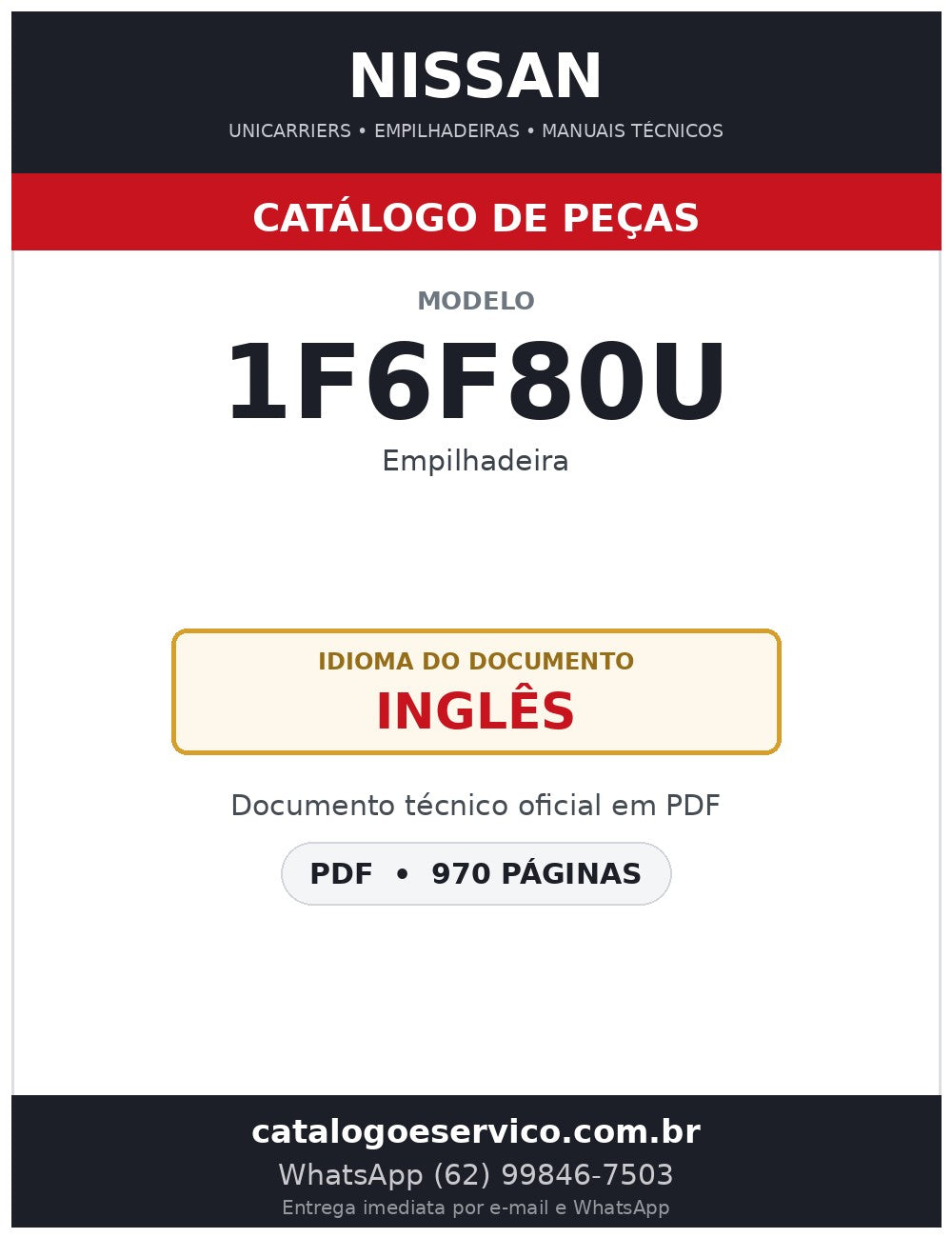 1F6F80U - Catálogo de Peças Nissan