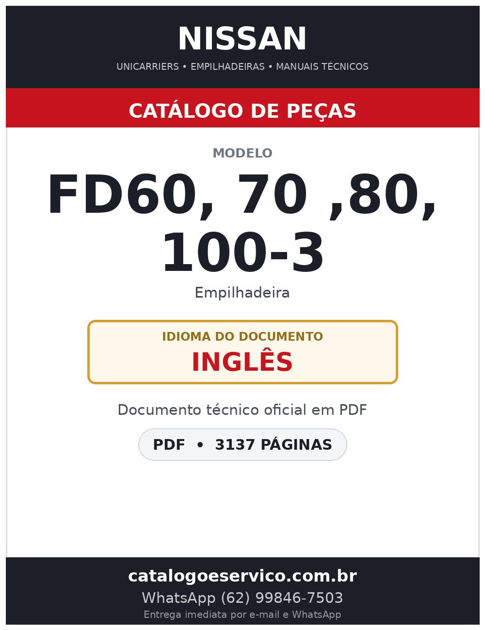 FD60, 70 ,80, 100-3 - Catálogo de Peças Nissan
