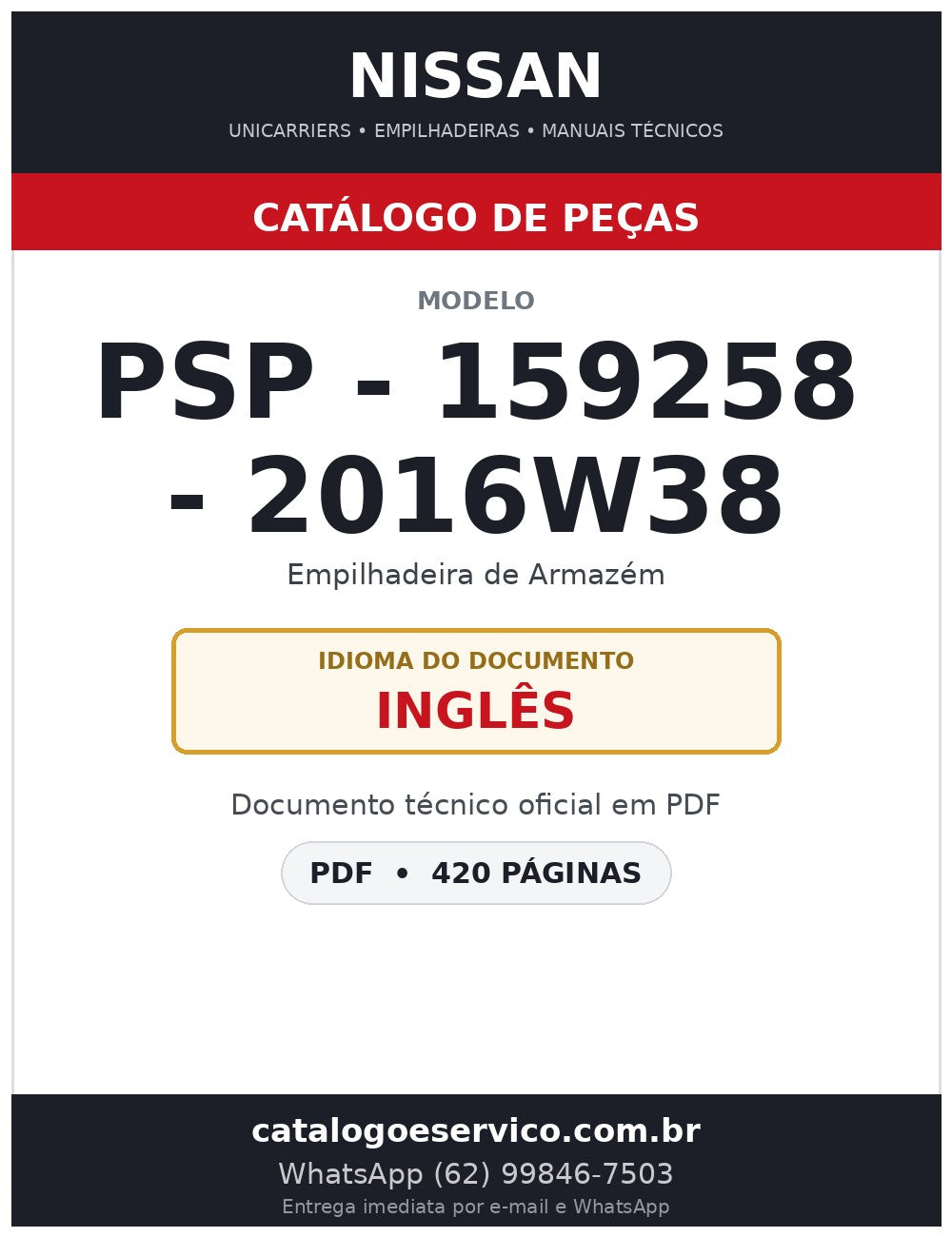 PSP - 159258 - 2016w38 - Catálogo de Peças Nissan