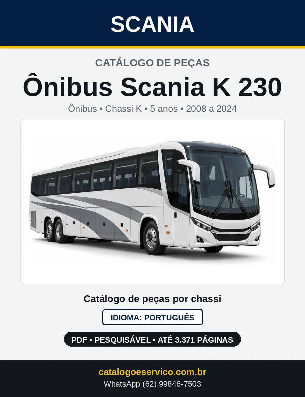 Capa do Catálogo de Peças Ônibus Scania K 230 em PDF