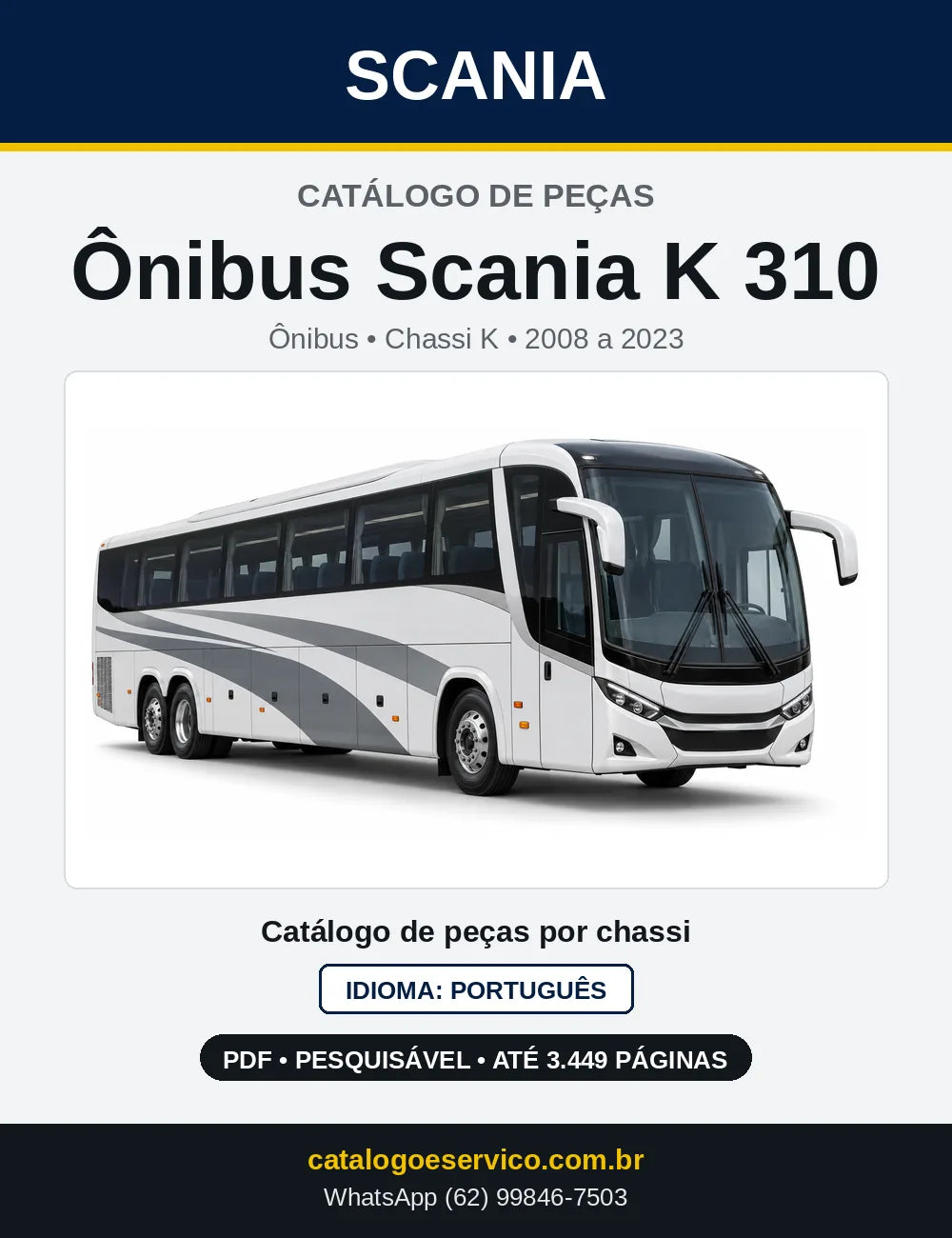 Capa do Catálogo de Peças Ônibus Scania K 310 em PDF