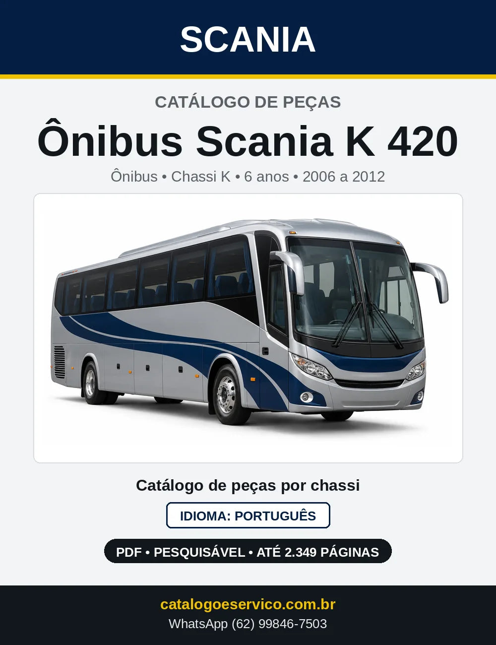 Capa do Catálogo de Peças Ônibus Scania K 420 em PDF