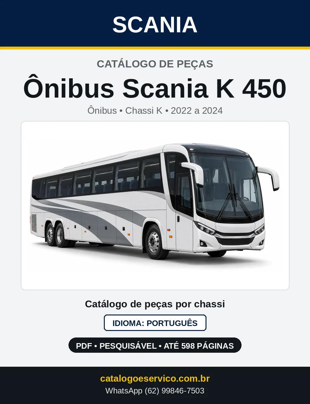 Capa do Catálogo de Peças Ônibus Scania K 450 em PDF