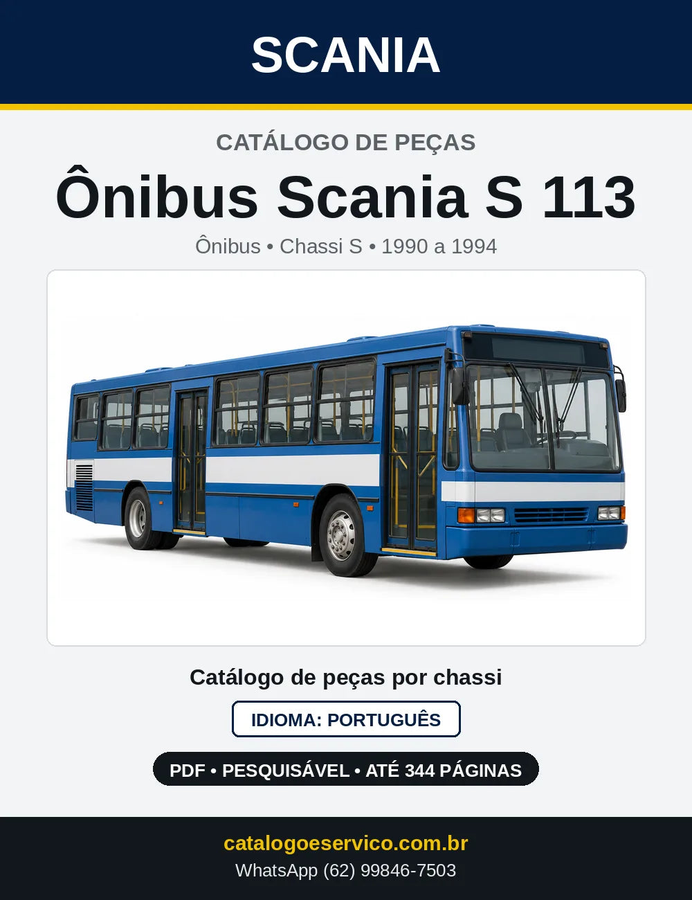 Capa do Catálogo de Peças Ônibus Scania S 113 em PDF