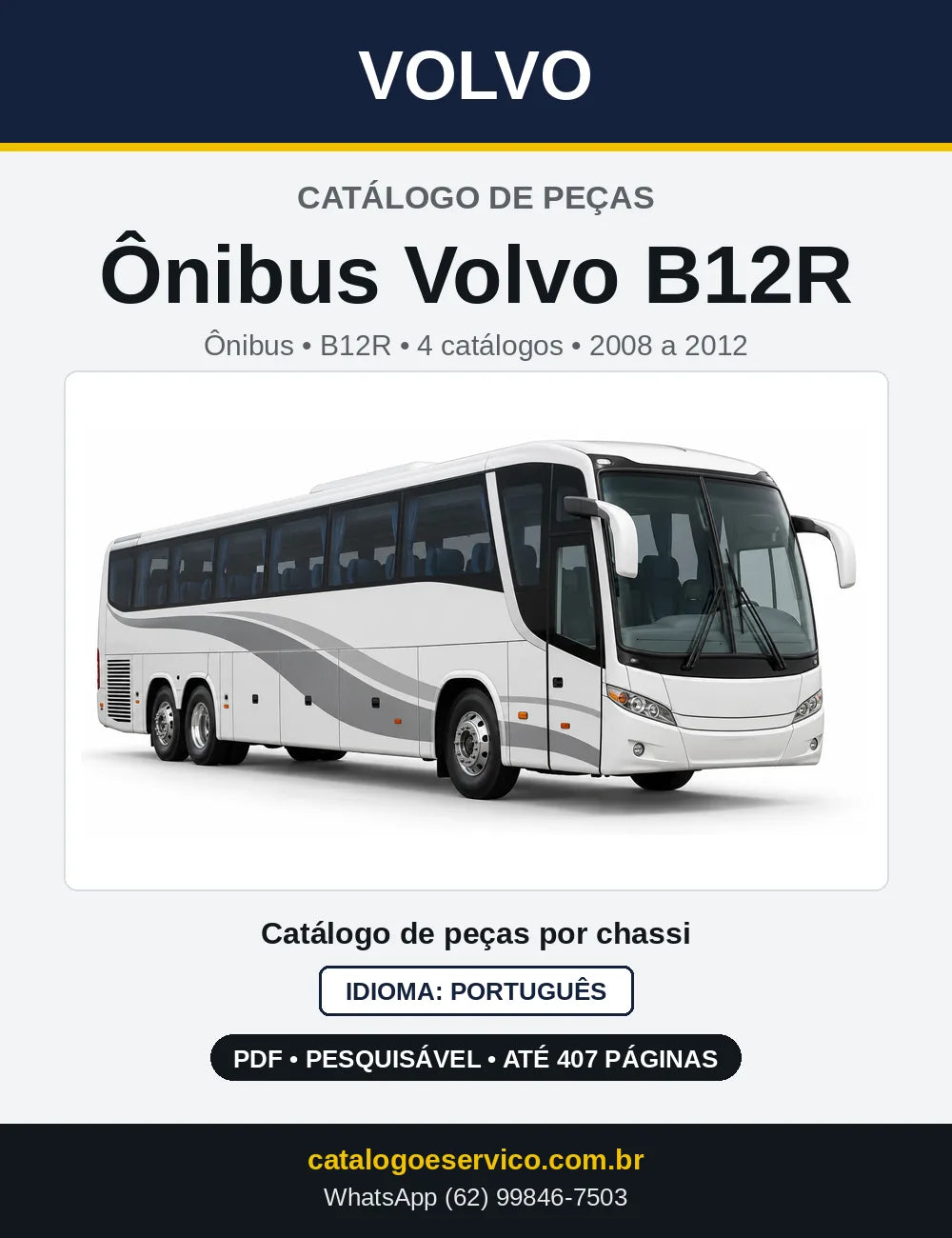 Capa do Catálogo de Peças Ônibus Volvo B12R em PDF