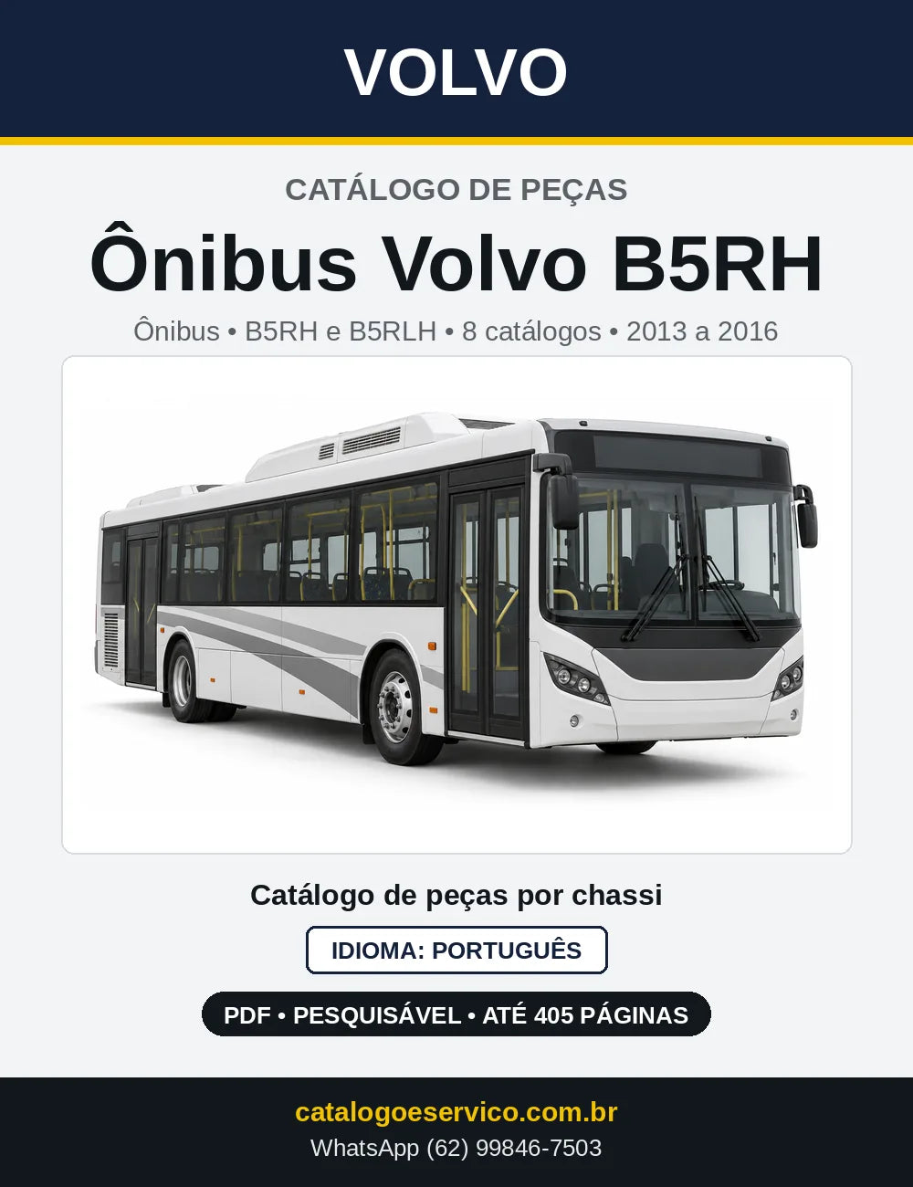 Capa do Catálogo de Peças Ônibus Volvo B5RH e B5RLH em PDF