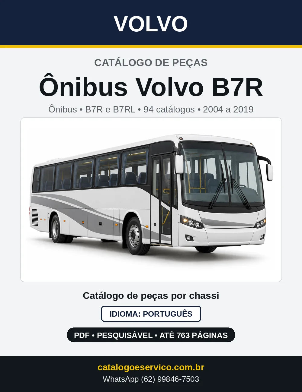 Capa do Catálogo de Peças Ônibus Volvo B7R e B7RL em PDF