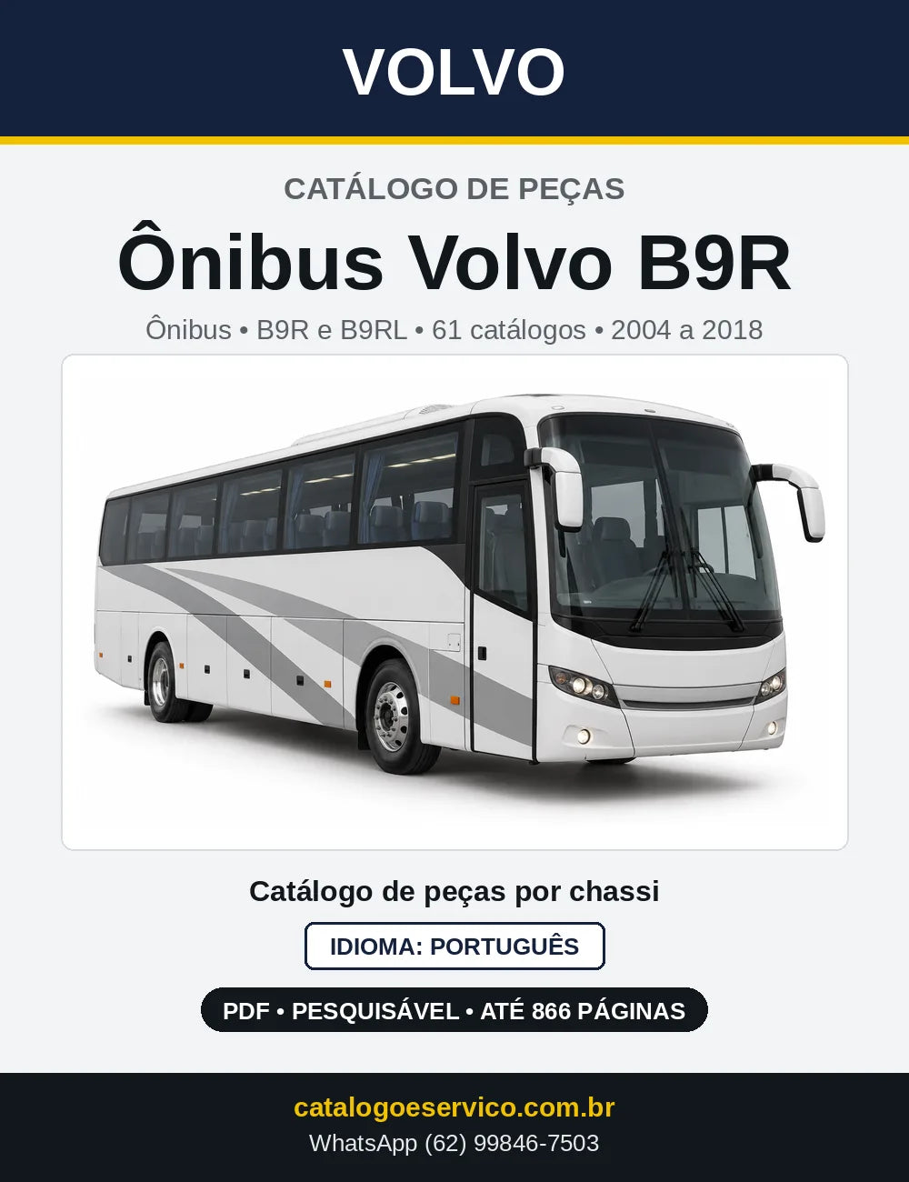 Capa do Catálogo de Peças Ônibus Volvo B9R e B9RL em PDF