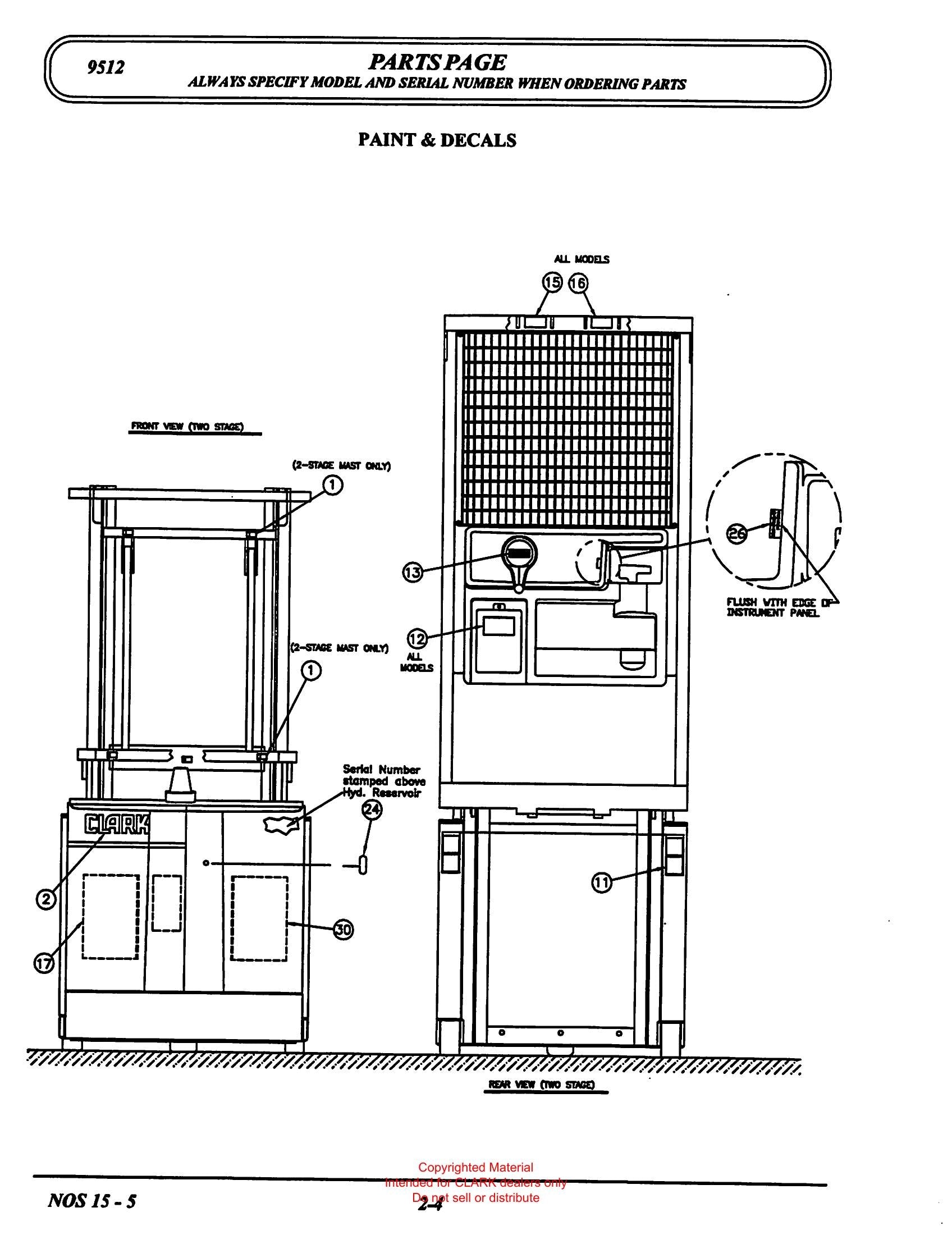 Catálogo de Peças Order Picker Clark NOS 15 (Book X-168) - página interna